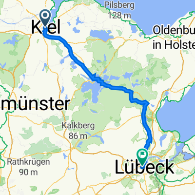 Wilhelminenstraße 11, Kiel nach Friedenstraße 22, Lübeck