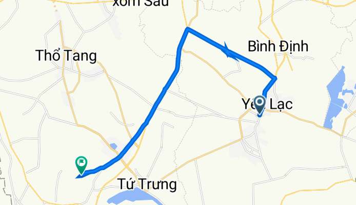 Route from 210 Dương Tĩnh, H. Yên Lạc