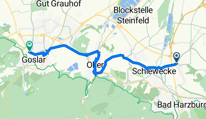 Bettingeroder Straße 2, Bad Harzburg do Hildesheimer Straße 53, Goslar