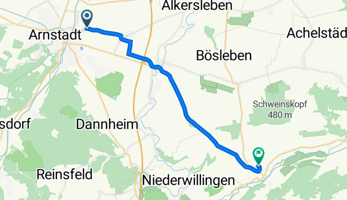 Am Friedhof 2, Arnstadt nach Am Ellichlebener Weg 63A, Stadtilm