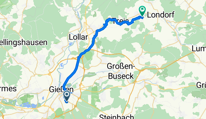 Bänningerstraße 14, Gießen nach Allertshäuser Straße 6B, Allendorf (Lumda)