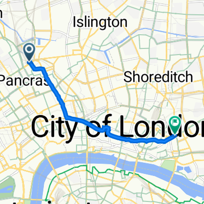 Pancras Road, London to 33 Aldgate House, Aldgate High St, London