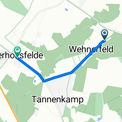 Wehnerfelder Weg 5, Wiefelstede nach Tannenkampstraße 18, Bad Zwischenahn