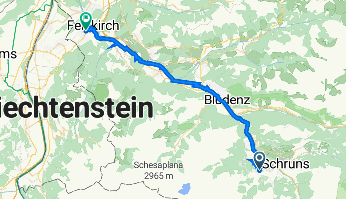 Latschaustraße 45A, Tschagguns nach Carinagasse 14, Feldkirch