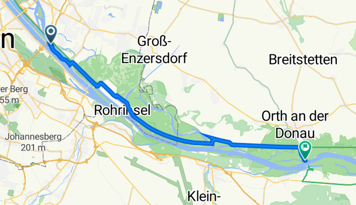 Ostösterreichischer Grenzlandweg, Wien nach Uferstraße 17, Orth an der Donau