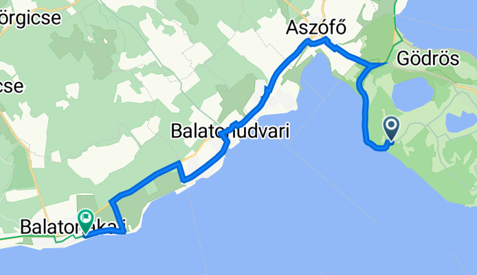 Tihany to Vasút sor, Balatonakali