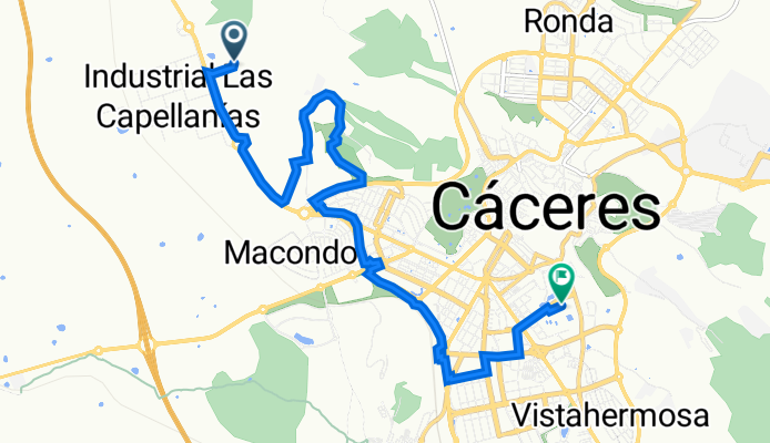 Cáceres nach Avenida de Pablo Naranjo Porras, Cáceres