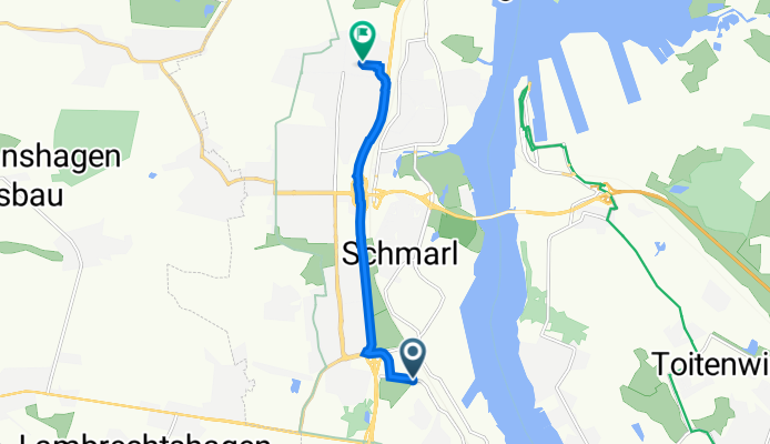 An der Jägerbäk 3–4, Rostock nach Parchimer Straße 4, Rostock