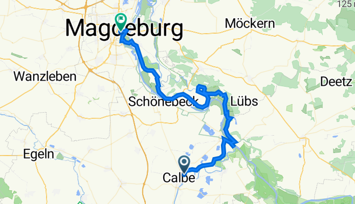 Calbe (Saale) nach Otto-von-Guericke-Straße 87, Magdeburg