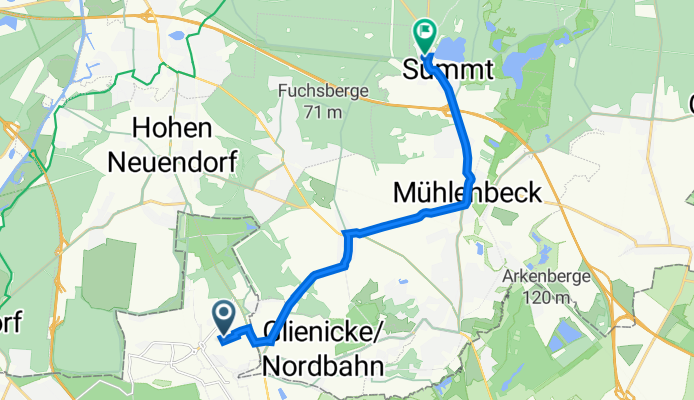 Edelhofdamm 33–45, Berlin nach Liebenwalder Straße 64C, Mühlenbecker Land