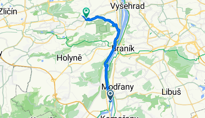K Sádkám, Prague 16 to Kačírkova 934/1, Prague 5