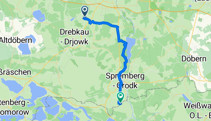 Blumenweg 2, Drebkau nach An der Heide Straße A-Mitte, Spremberg