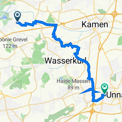 Niederadener Straße 40B, Lünen nach Mozartstraße 68, Unna