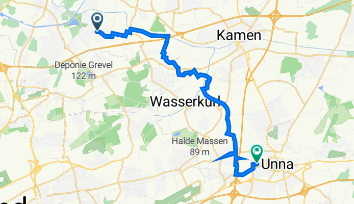 Niederadener Straße 40B, Lünen nach Mozartstraße 68, Unna