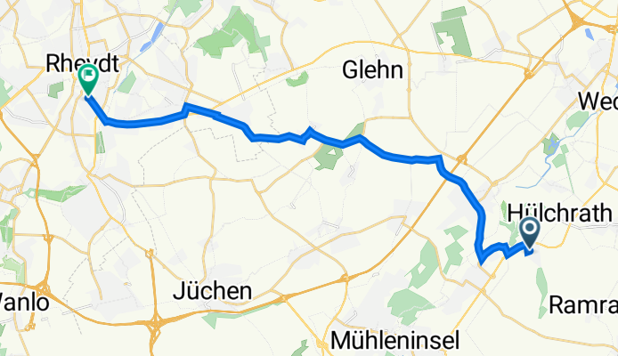 St-Bernhard-Straße 28, Grevenbroich nach Odenkirchener Straße 202, Mönchengladbach