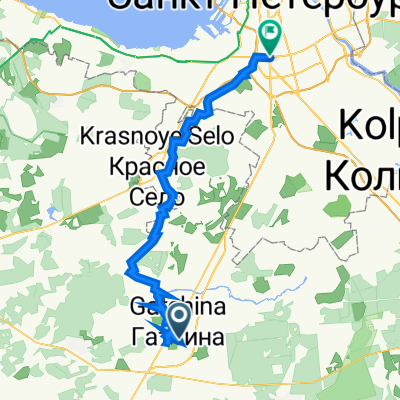 От Гатчина до Московская, Санкт-Петербург