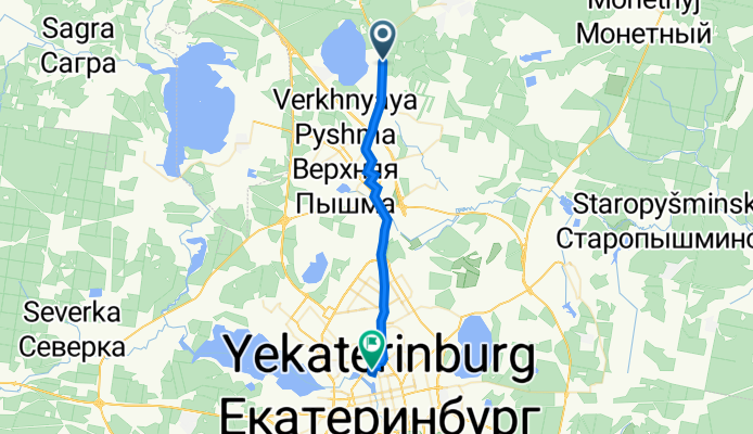 65К-3613000, Городской округ Верхняя Пышма до улица Братьев Быковых, 5, Екатеринбург