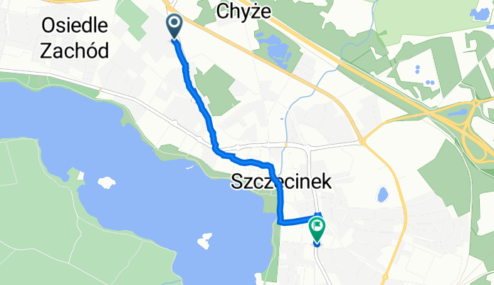 Koszalińska 64, Szczecinek do Kard Stefana Wyszyńskiego 84, Szczecinek