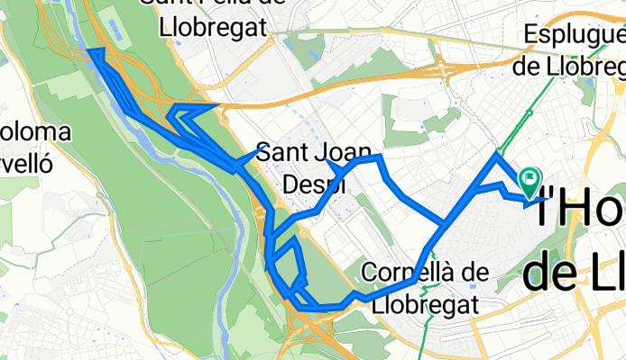 De Avinguda de Sant Ildefons 19, Cornellà de Llobregat a Avinguda de Sant Ildefons 14, Cornellà de Llobregat