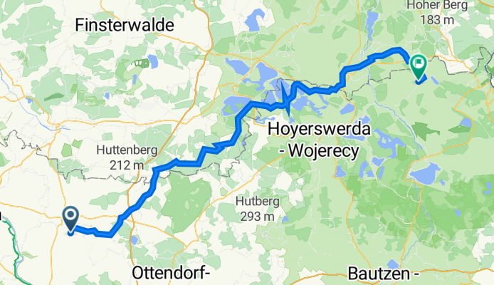 Hauptstraße 29, Großenhain nach Glückauf-Siedlung 9, Schleife