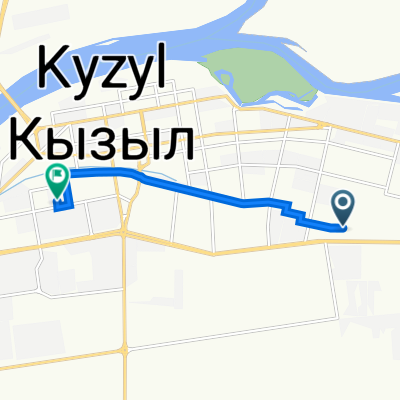 От улица Карбышева 28, Кызыл до улица Кечил-оола 17, Кызыл