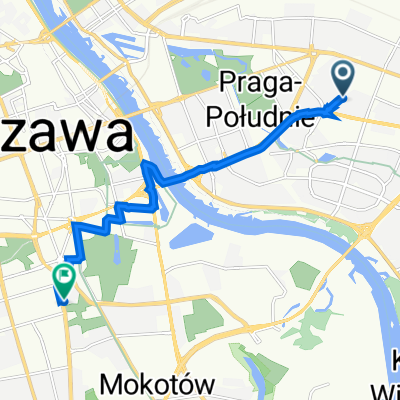 Białowieska 16, Warsaw to Puławska 39, Warsaw