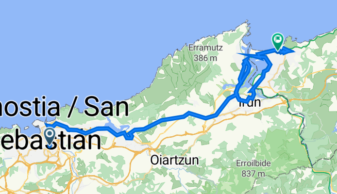 Urumea Pasealekua 904, Donostia nach Chemin de la Côté 11, Hendaye