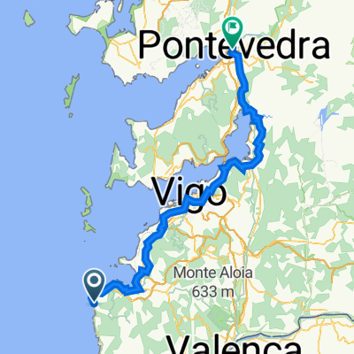 Lugar Assegador Mariñas, 38, Oia nach Rúa Michelena, 17, Pontevedra