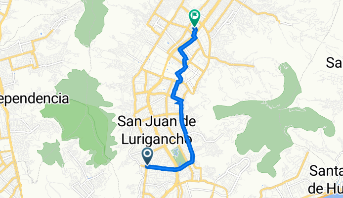 Avenida Los Tusilagos Oeste,  a Jirón Río Rimac,