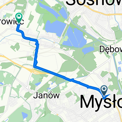 Katowicka 18, Mysłowice do Dra Janusza Korczaka 17, Katowice