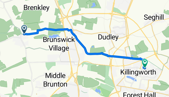 11 East Acres, Newcastle Upon Tyne to 13 Knivestone Ct, Newcastle Upon Tyne