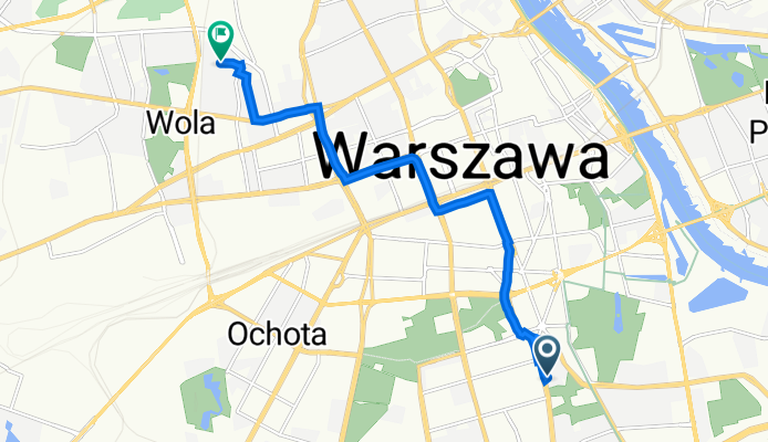 Puławska 37, Warsaw to Zawiszy 16, Warsaw