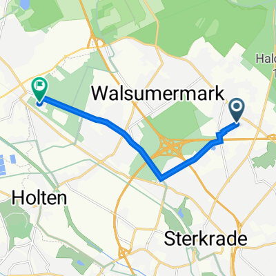 Hohe Straße 50, Oberhausen nach Dellerheide 22A, Oberhausen