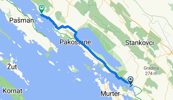 Ulica Dr.Franje Tuđmana 15, Pirovac to Ivana Merza 324, Turanj