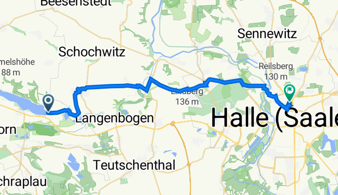 Schlossstraße 1, Seegebiet Mansfelder Land nach Hardenbergstraße 11, Halle (Saale)