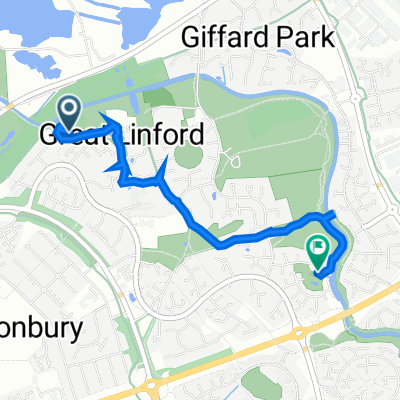 Great Linford, Milton Keynes to 24 Alverton, Milton Keynes