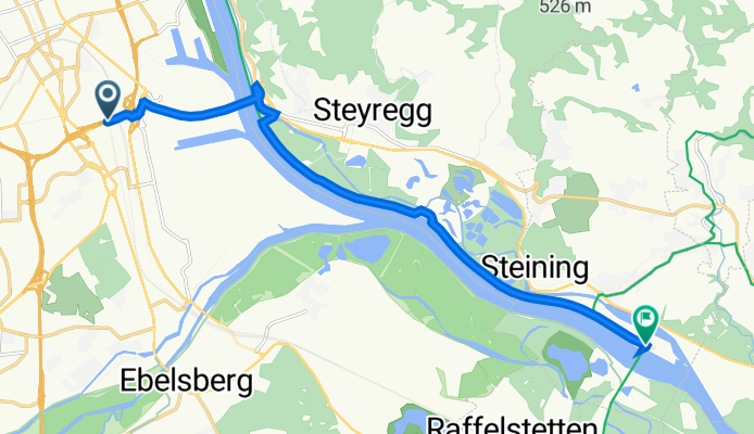 Ostbrücke, Linz nach Luftenberg an der Donau