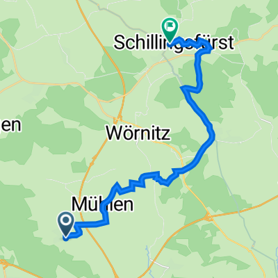 Emmertsweiler Straße 1, Schnelldorf nach Am Markt 6, Schillingsfürst