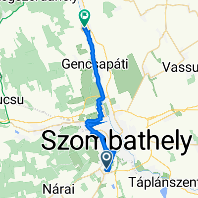 Alsóhegy-Középhegy Kertváros, Szombathely to Hunyadi János utca 39., Gyöngyösfalu