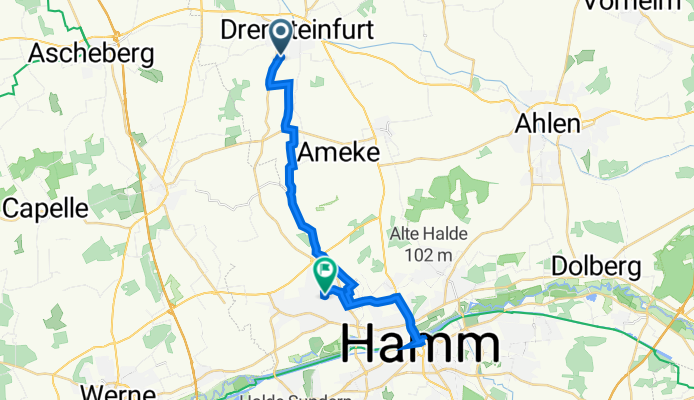 Von-Eichendorff-Straße 1, Drensteinfurt nach Friedrich-Ebert-Straße 42, Hamm