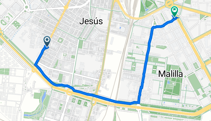 Carrer del Músic Penella, 4–14, València to Carrer de la Pianista Empar Iturbi, 75, València