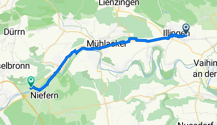 Wilhelmstraße 78, Illingen nach Eutinger Straße 24, Niefern-Öschelbronn