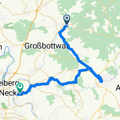 От Birkenstraße 31/1, Oberstenfeld до Heinrich-Hertz-Ring 21, Marbach am Neckar