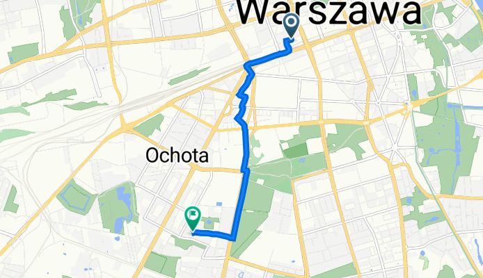 Chmielna 73, Warszawa do Władysława Korotyńskiego 22, Warszawa