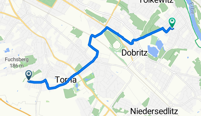 Koloniestraße 45, Dresden nach Steirische Straße 38, Dresden