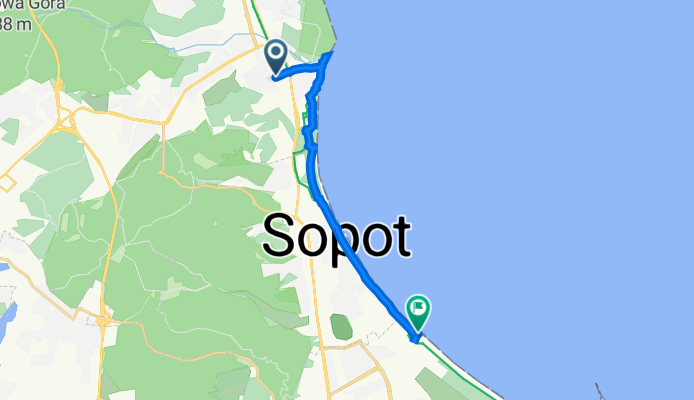 Orłowska 86, Gdynia do Jelitkowska 2, Gdańsk