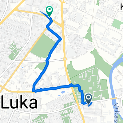 Milana Karanovića 5, Banja Luka to Trive Amelice 1b, Banja Luka