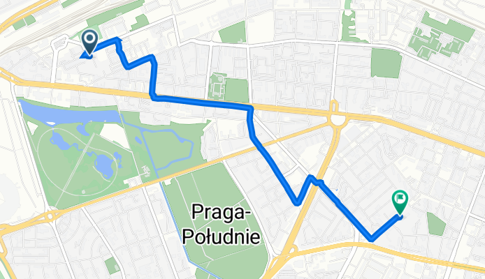 Bliska 17, Warsaw to Białowieska 16, Warsaw