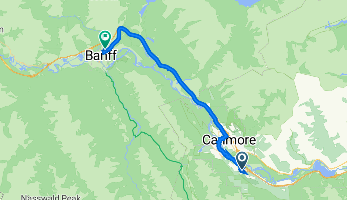 401 Riva Pl, Canmore to 121–139 Marmot Cres, Banff