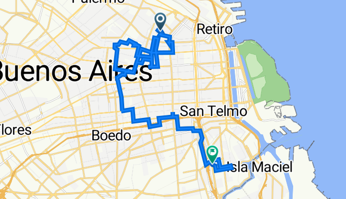 De Presidente José Evaristo Uriburu 1424, Buenos Aires a Avenida Montes de Oca 1044, Buenos Aires